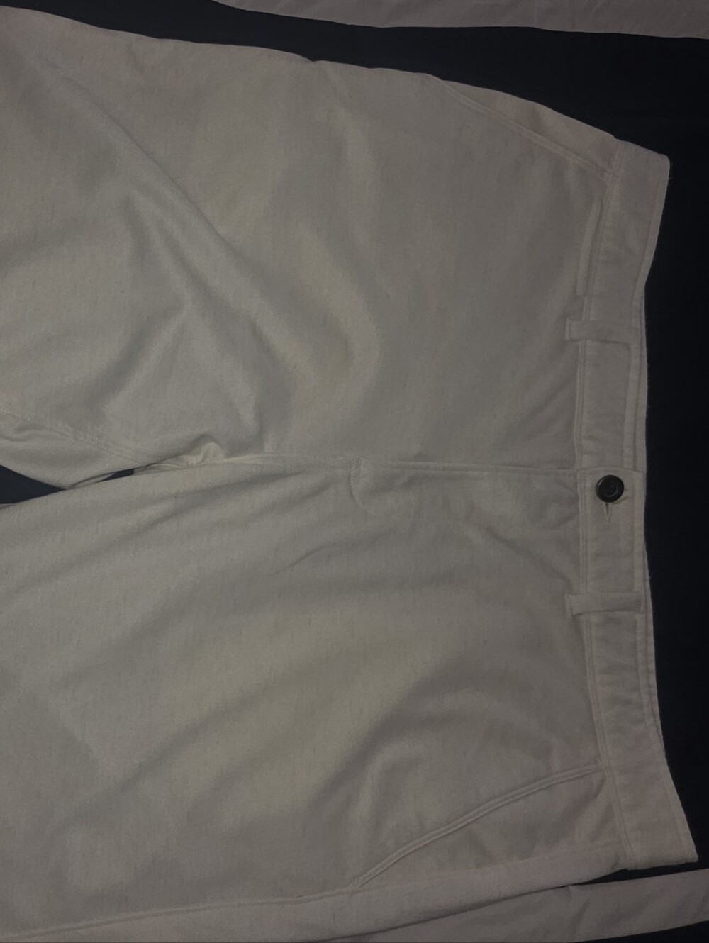 Men's Flat Front Cream Casual Shorts